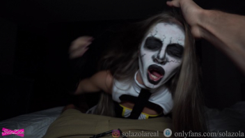 Xxx Halloween Head Sucker SolaZola Demon Girl Teases Sit And Watch The Young Man Handjob In The Bedroom. So Manage To Suck Dicks To Invite Each Other To Fuck.